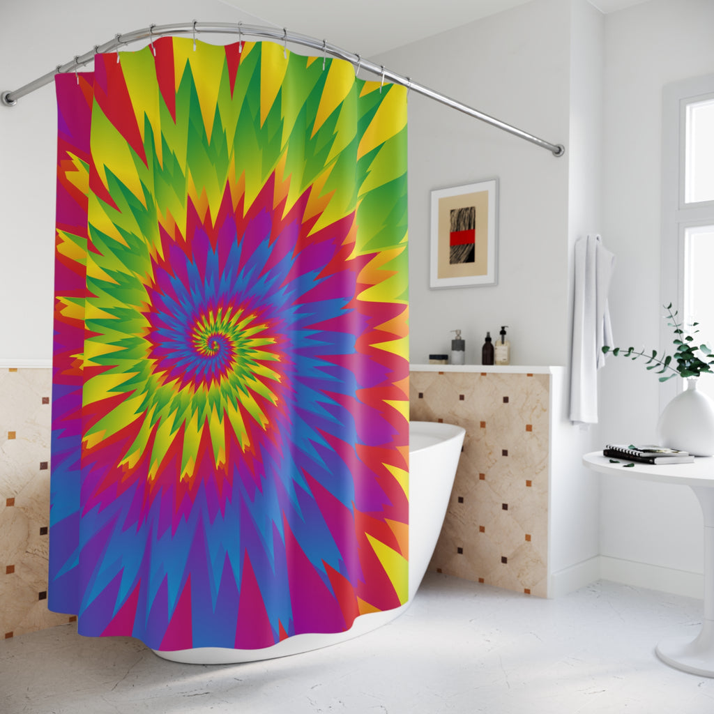 Psychedelic Tie-Dye Spiral Shower Curtain Gift: Groovy Vibes for Boho Homes