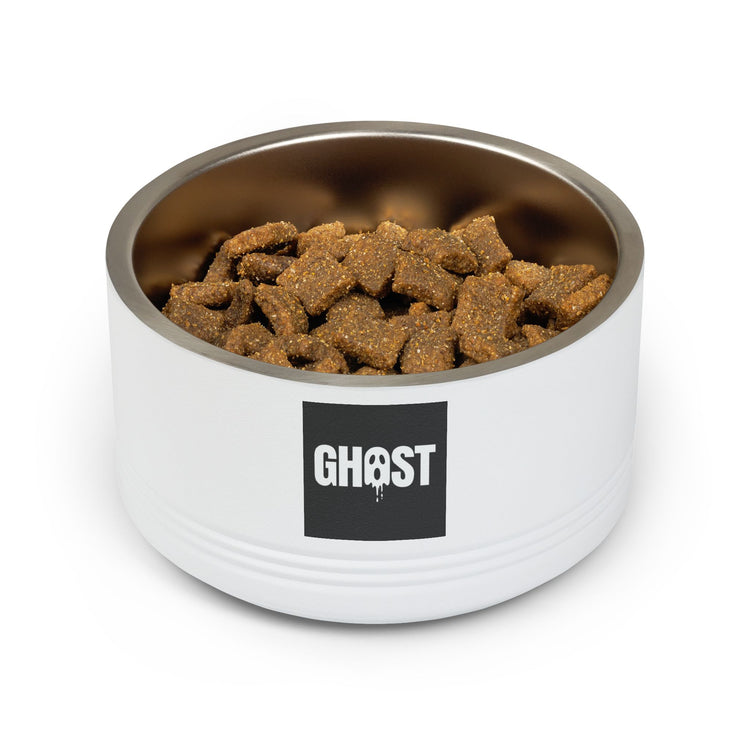 Ghost Face Halloween pet bowl in white – original NewGiftDay design