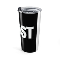 Black-and-White Ghost Lettering Travel tumbler – original NewGiftDay design, view 4