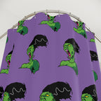 Bride of Frankenstein Pattern Shower Curtain Gift: Classic Horror for Edgy Homes
