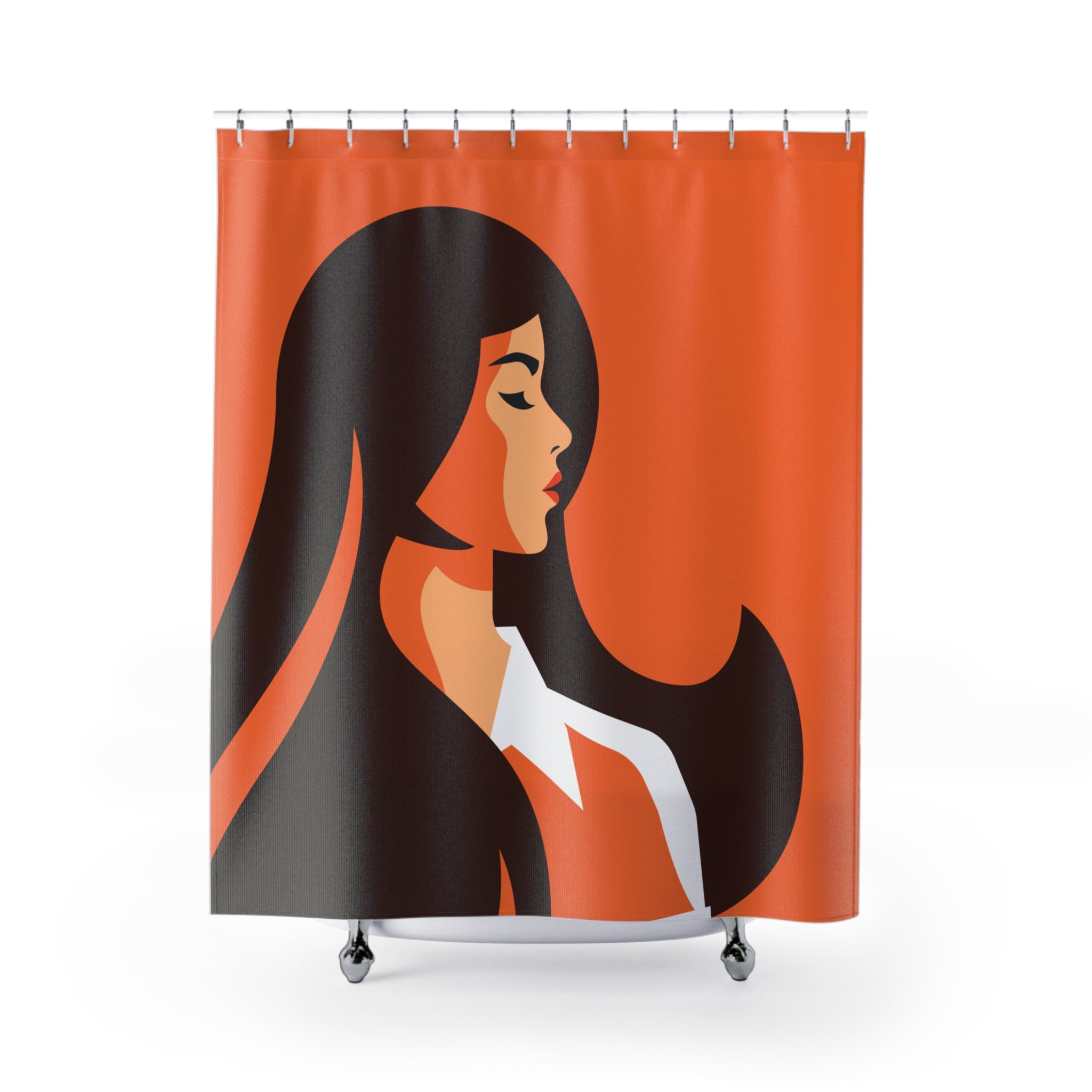 Elegant Profile Woman Shower Curtain Gift: Minimalist Grace for Modern Retreats