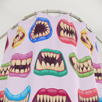 Quirky Colorful Monster Mouths Pattern Shower Curtain Gift: Playfully Spooky for Unique Homes