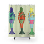 Quirky Octopus Swimmer Trio Shower Curtain Gift: Whimsical Ocean Art for Playful Homes
