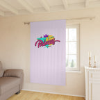 90s Style Princess Geometric Design On Soft Pink Blackout Window Curtain