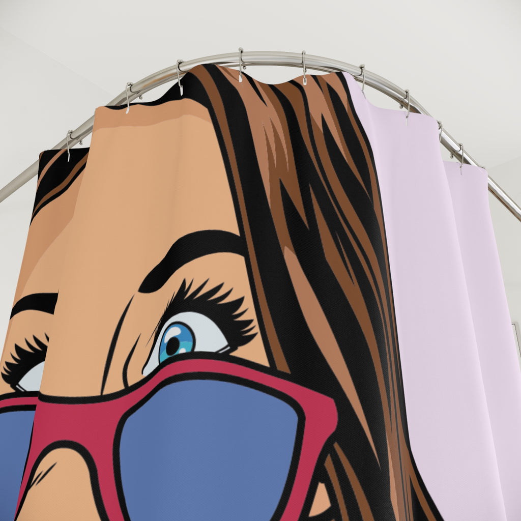 Pop Art Surprised Woman Shower Curtain Gift: Comic Book Chic for Expressive Homes