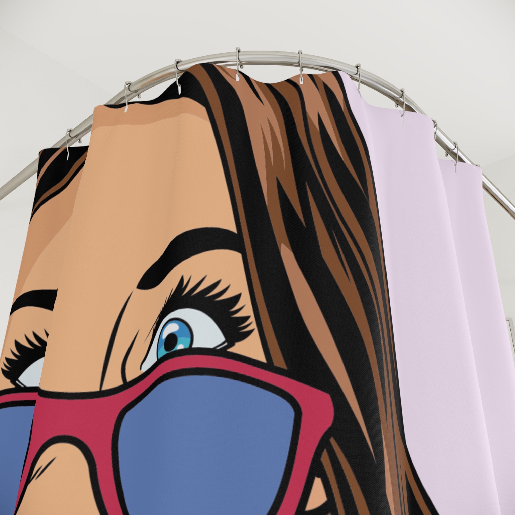 Pop Art Surprised Woman Shower Curtain Gift: Comic Book Chic for Expressive Homes