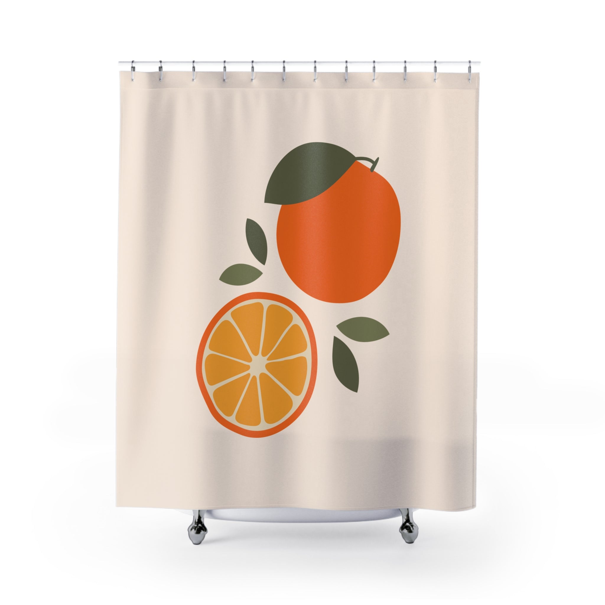 Minimalist Orange Slice Art Shower Curtain Gift: Fresh Citrus Charm for Bright Homes