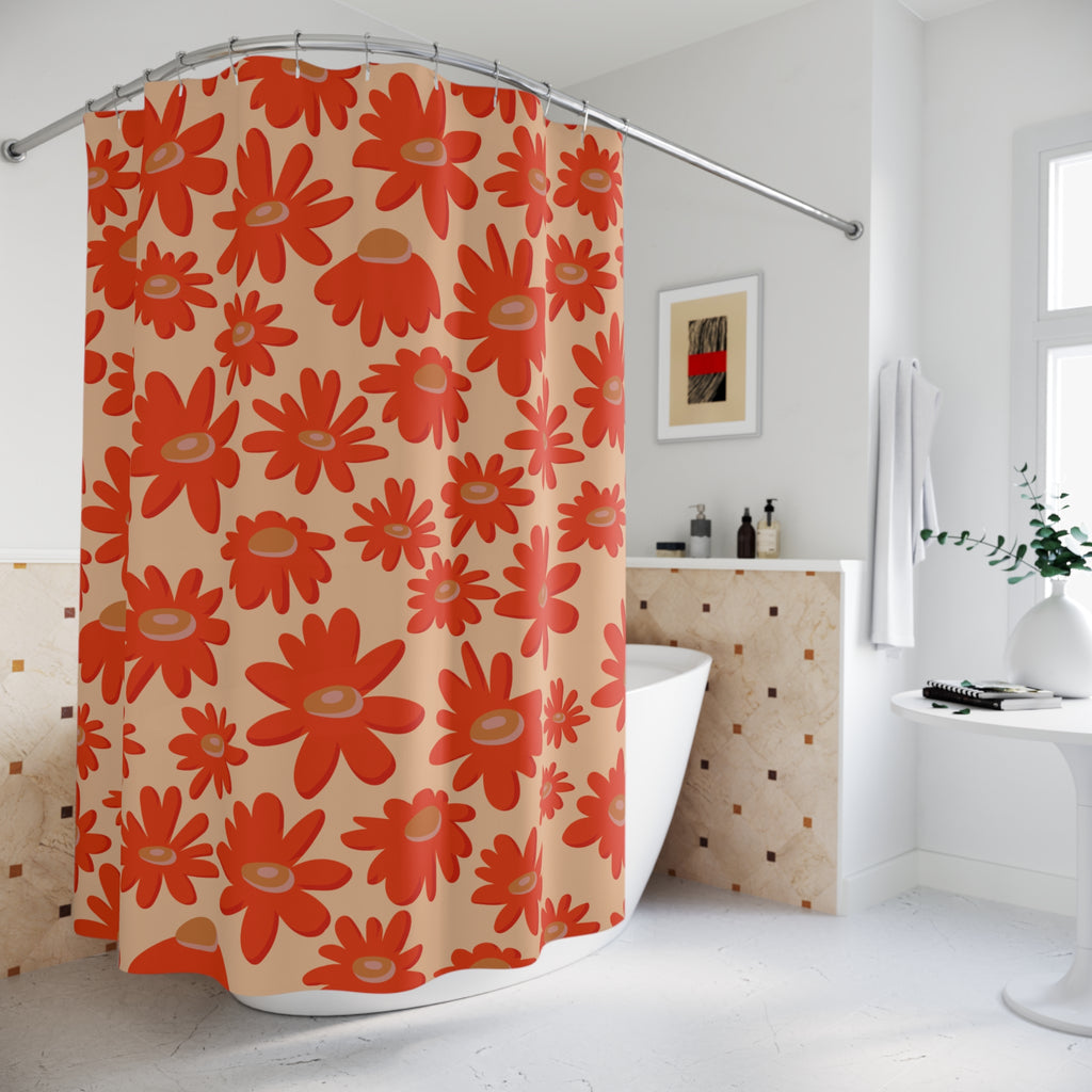 Retro Daisy Bloom Shower Curtain Gift: Groovy Floral Fun for Chic Homes