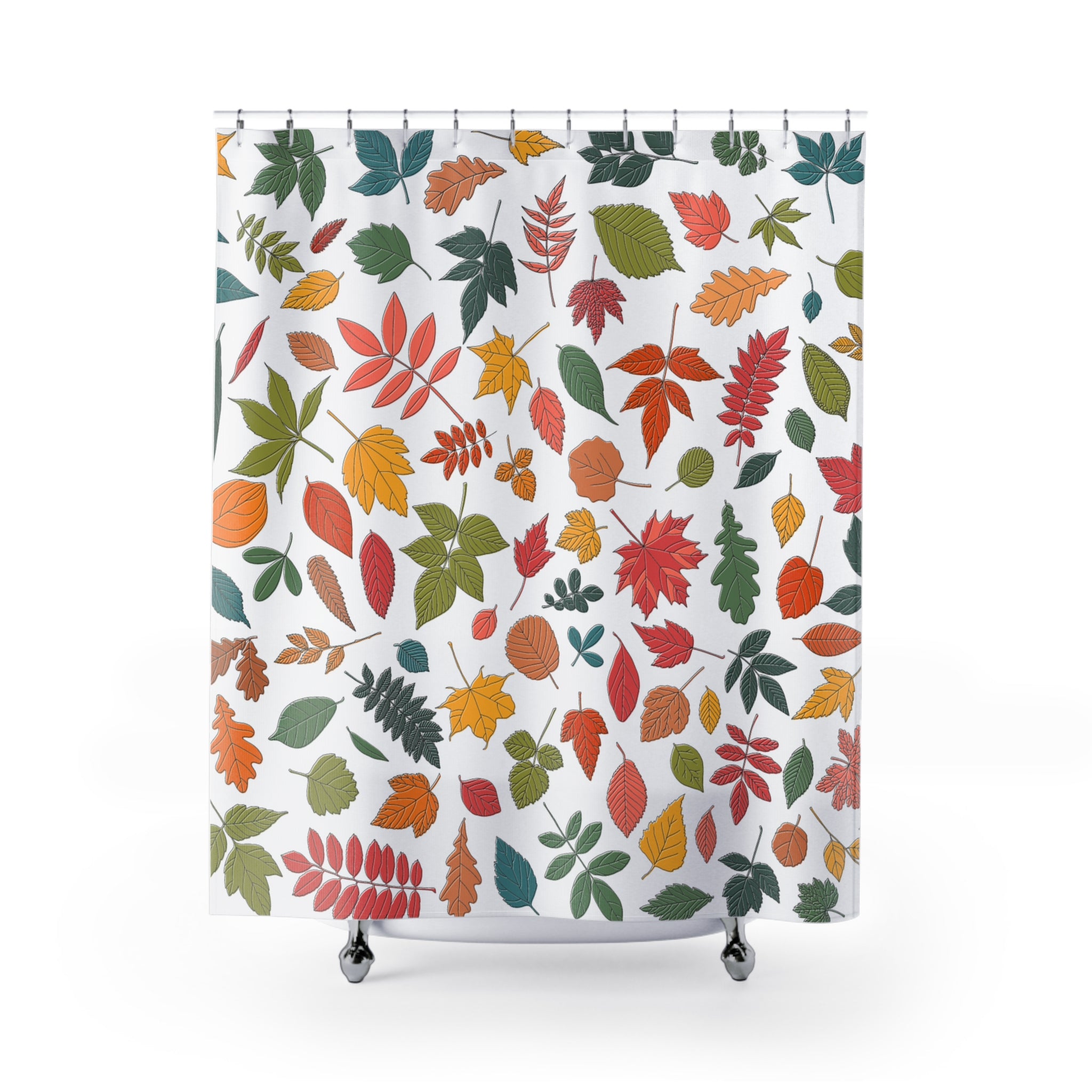 Vibrant Autumn Leaf Scatter Pattern Shower Curtain Gift: Natural Fall for Lively Homes