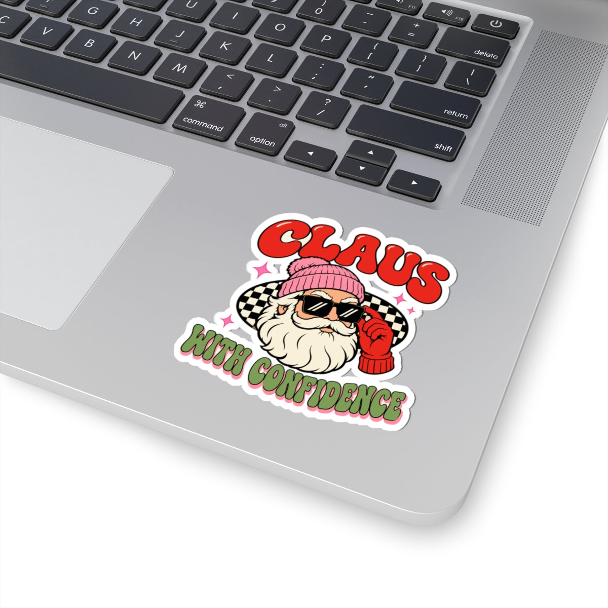 Claus With Confidence Kiss-Cuts sticker – original NewGiftDay design, view 2