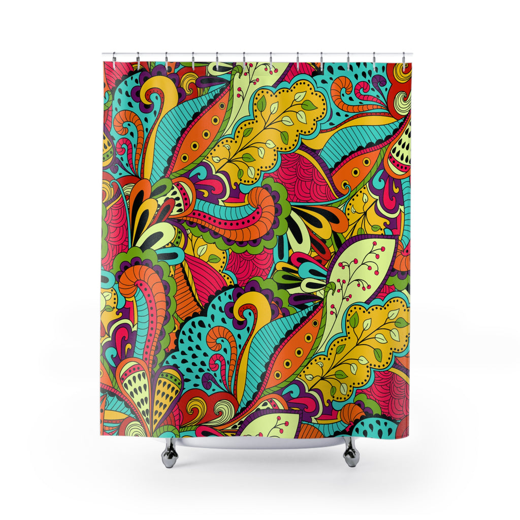 Bohemian Paisley Swirl Shower Curtain Gift: Groovy Floral Art for Eclectic Homes