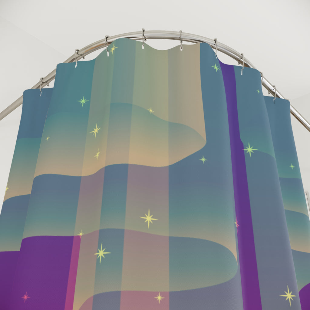 Aurora Borealis Campfire Shower Curtain Gift: Ethereal Adventure for Dreamer Homes