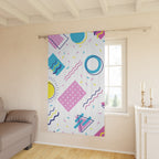 90s Style Geometric Pattern Blackout Window Curtain