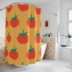 Geometric Tomato Pattern Shower Curtain Gift: Culinary Pop Art for Foodie Homes
