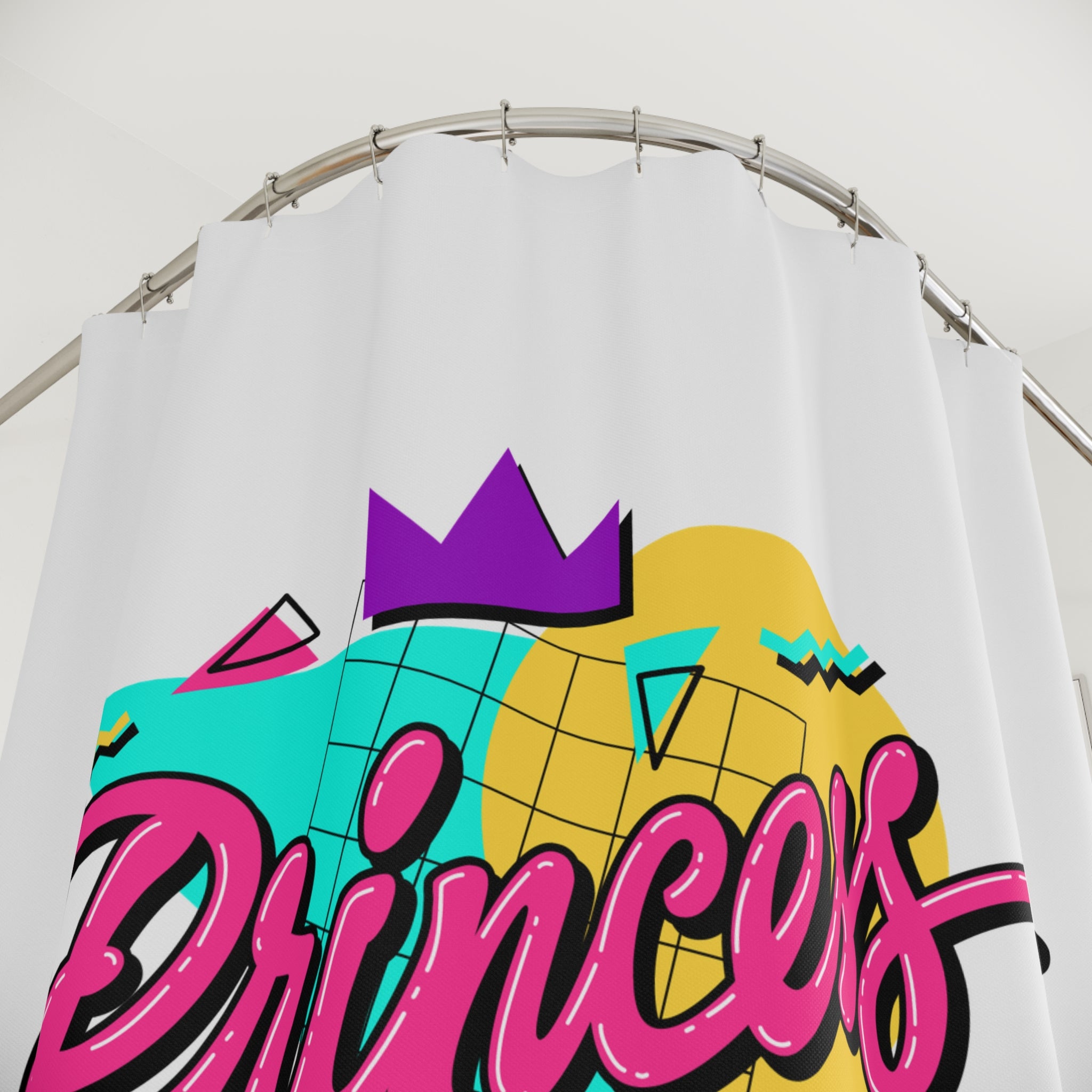 80s/90s Retro "Princess" Shower Curtain Gift: Vibrant Nostalgia for Funky Homes