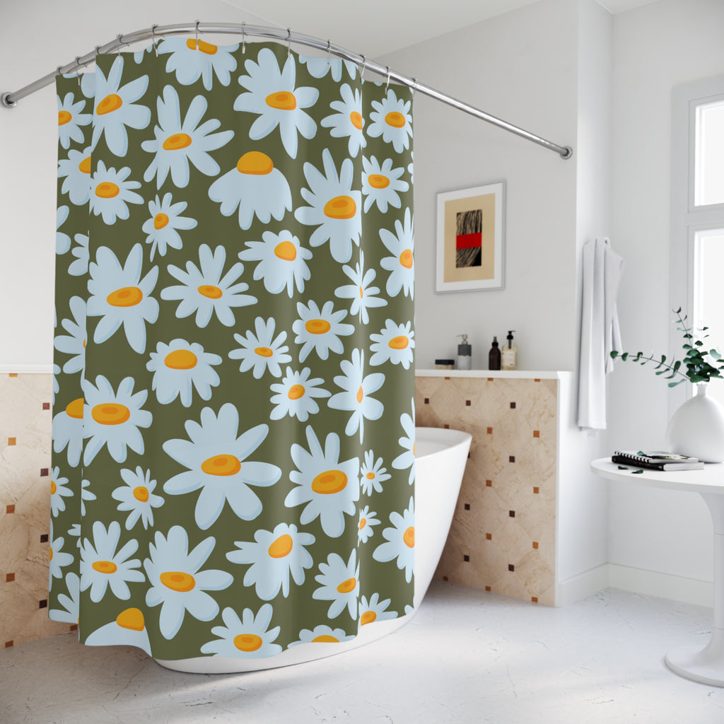 Classic Daisy Bloom Shower Curtain Gift: Retro Floral Fun for Cheerful Homes