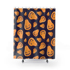 Elongated Jack-O'-Lantern Pattern Shower Curtain Gift: Playful Spooky for Festive Homes