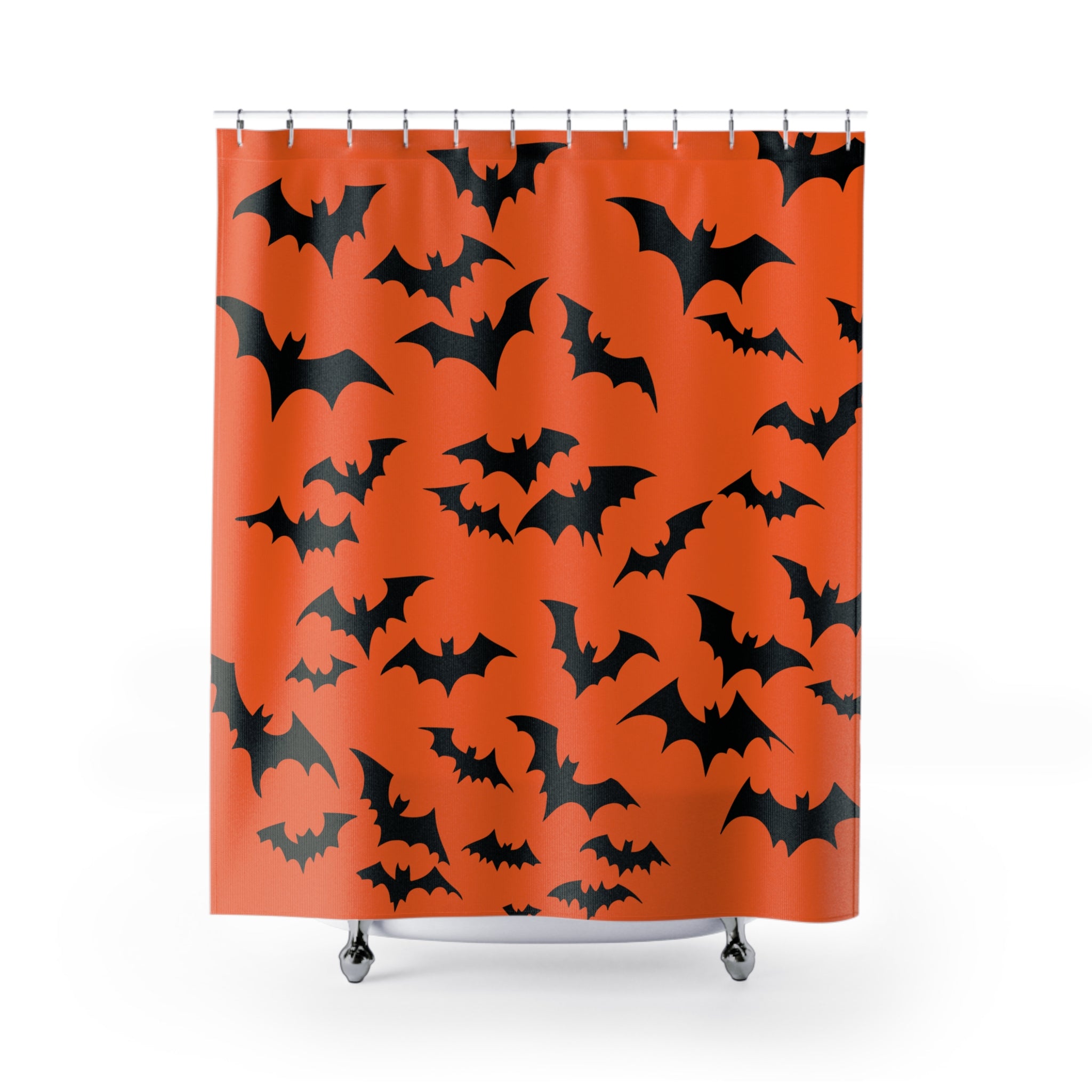 Black Bat Silhouette Shower Curtain Gift: Spooky Chic for Halloween Homes