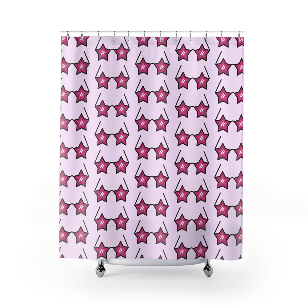 Star Sunglasses Pattern Shower Curtain Gift: Retro Glam for Pop Culture Homes