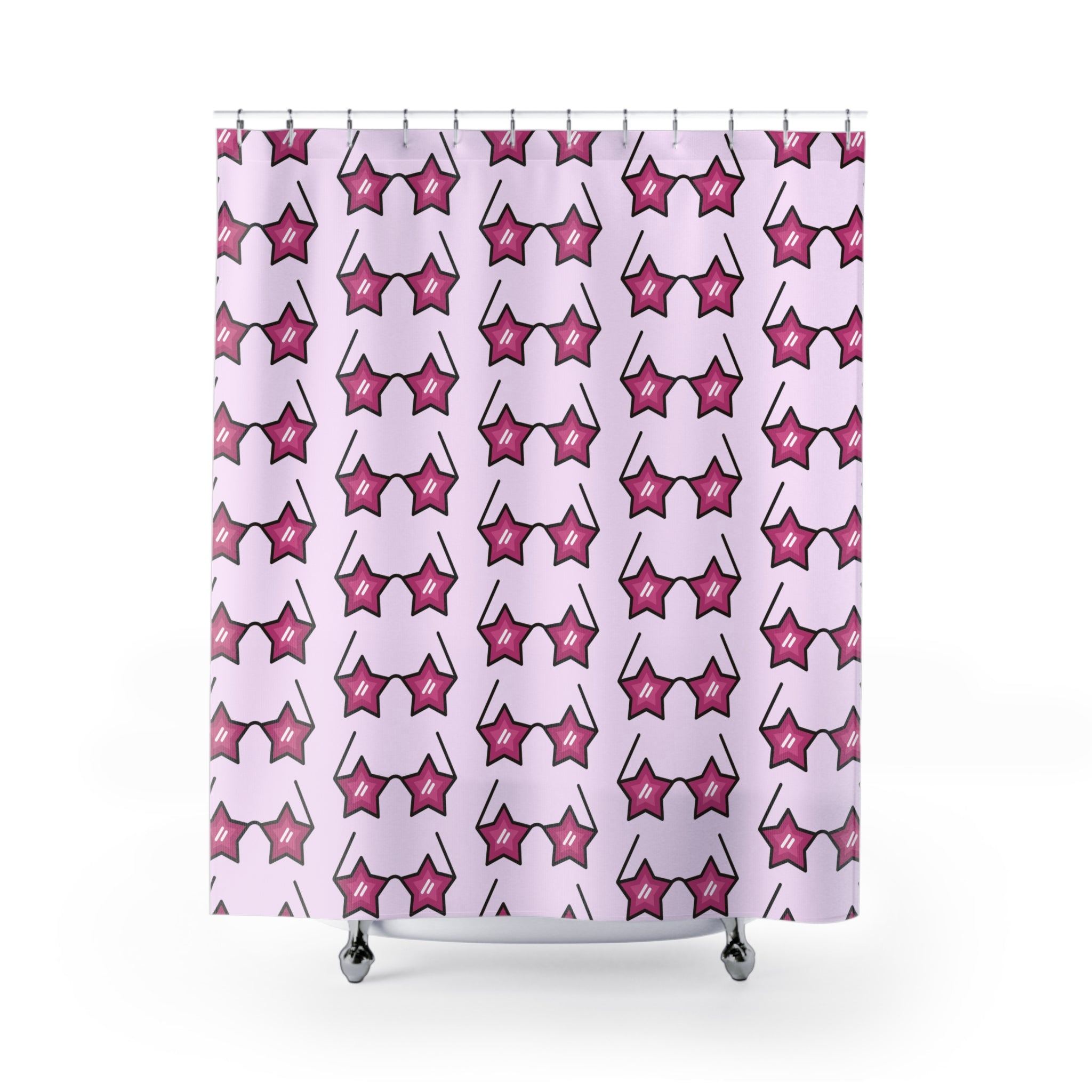 Star Sunglasses Pattern Shower Curtain Gift: Retro Glam for Pop Culture Homes