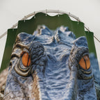 Amber-Eyed Alligator Portrait Shower Curtain Gift: Wild Presence for Bold Homes