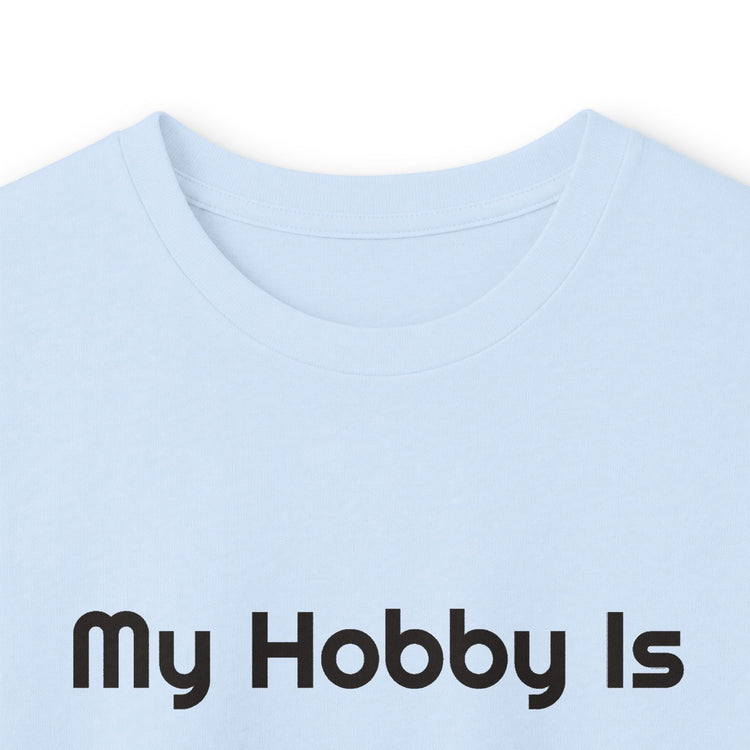 My Hobby Is Overthinking Snacks DTG Printed for Cozy Cravings long sleeve tee in light-blue – original NewGiftDay design
