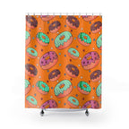 Glazed Donut Orange Pattern Shower Curtain Gift: Sweet Indulgence for Delightful Home