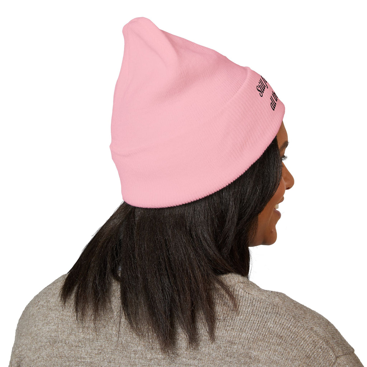 Still flirting after all these dishes Printed Cuffed for Chilly Laughs beanie – original NewGiftDay design, view 9