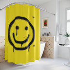 Graffiti Drip Smiley Face Shower Curtain Gift: Urban Art for Edgy Homes