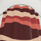 Warm Wavy Terracotta & Brown Shower Curtain