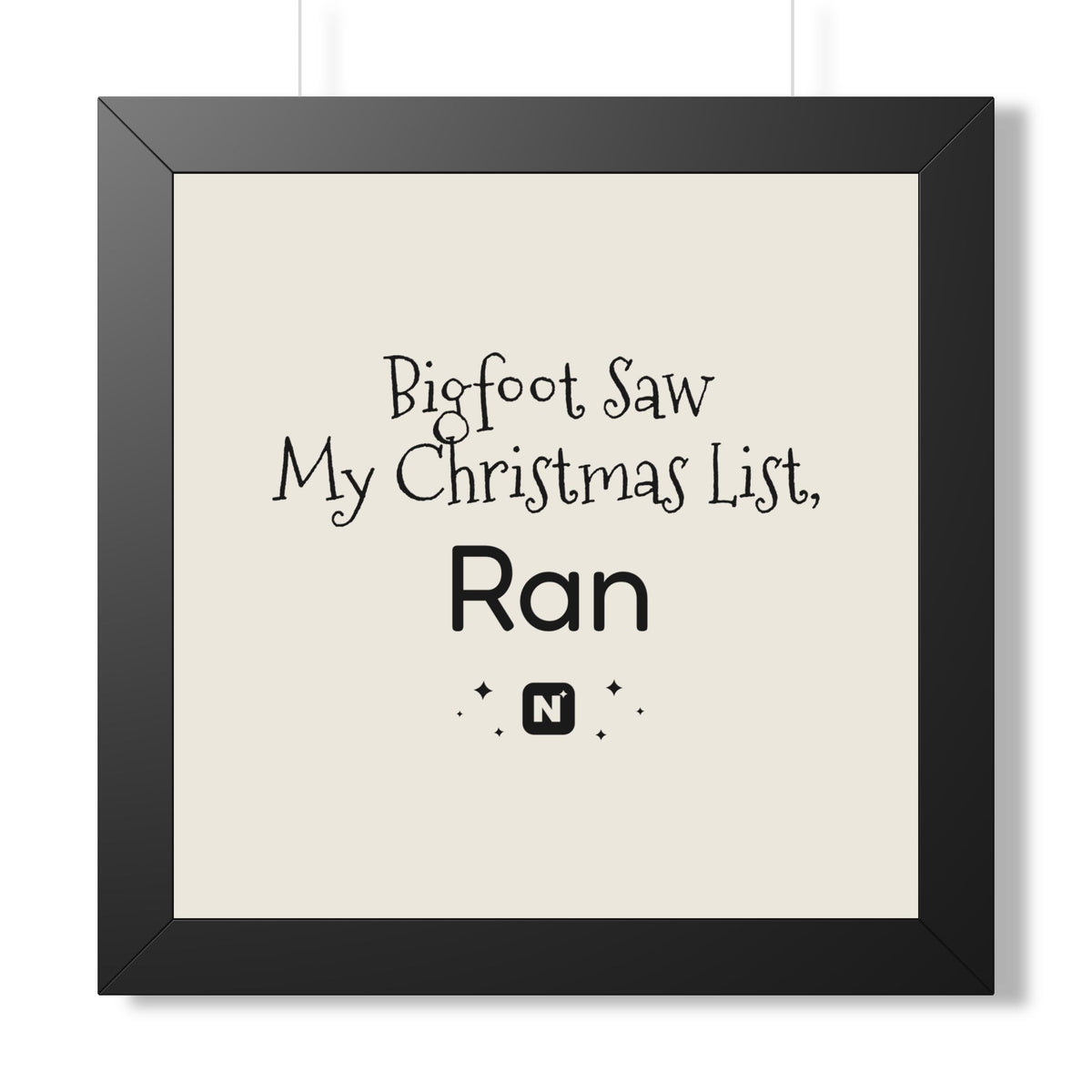 Bigfoot Christmas List Framed poster – original NewGiftDay design, view 9