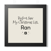 Bigfoot Christmas List Framed poster – original NewGiftDay design, view 9