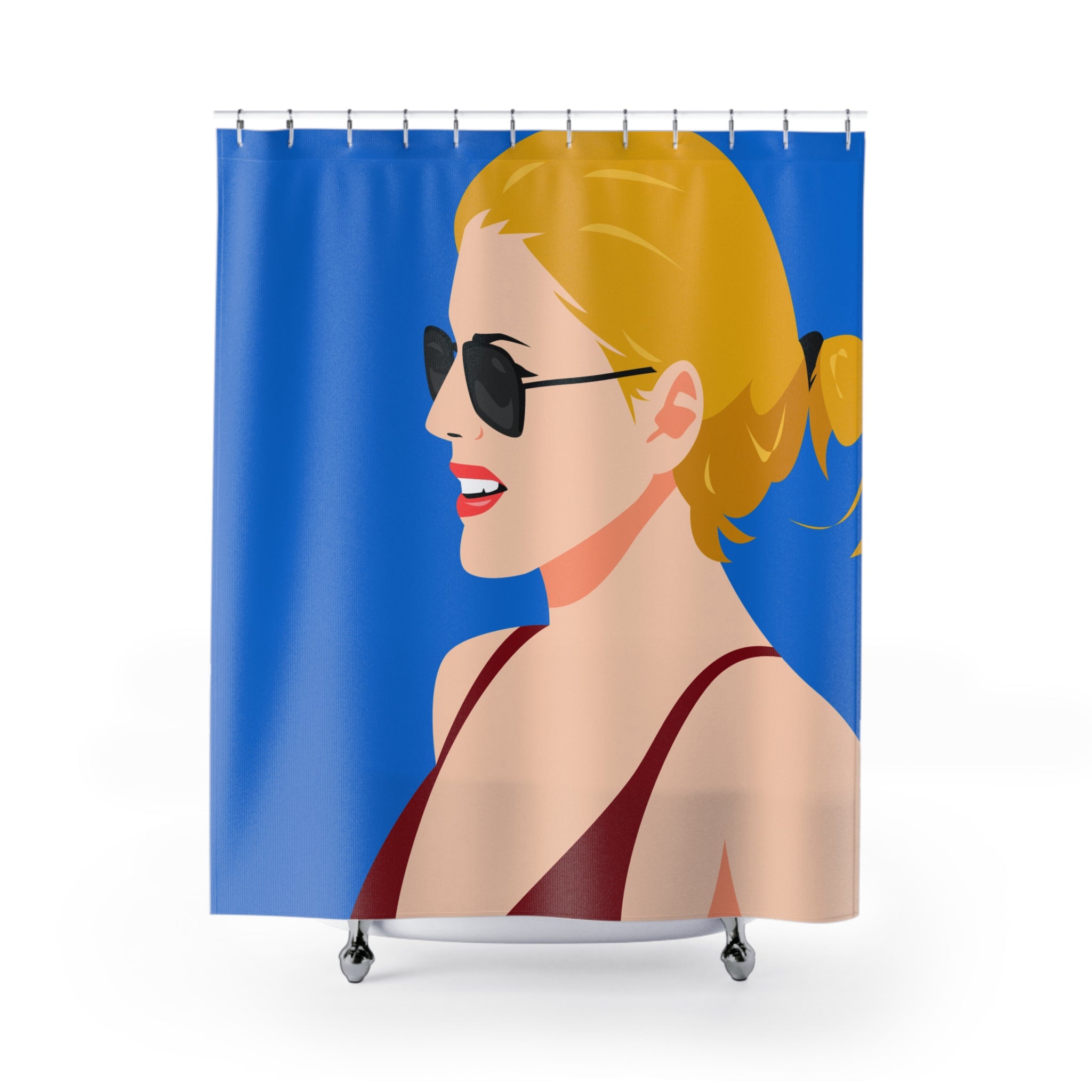Pop Art Glamour Woman Shower Curtain Gift: Retro Chic for Bold Bathrooms