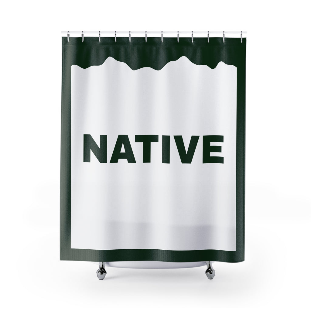 "NATIVE" Colorado Slogan Shower Curtain Gift: Authentic Roots for Modern Homes
