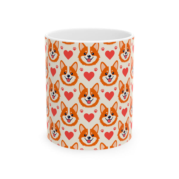 Corgi Hearts Ceramic Mug, (11oz, 15oz) design