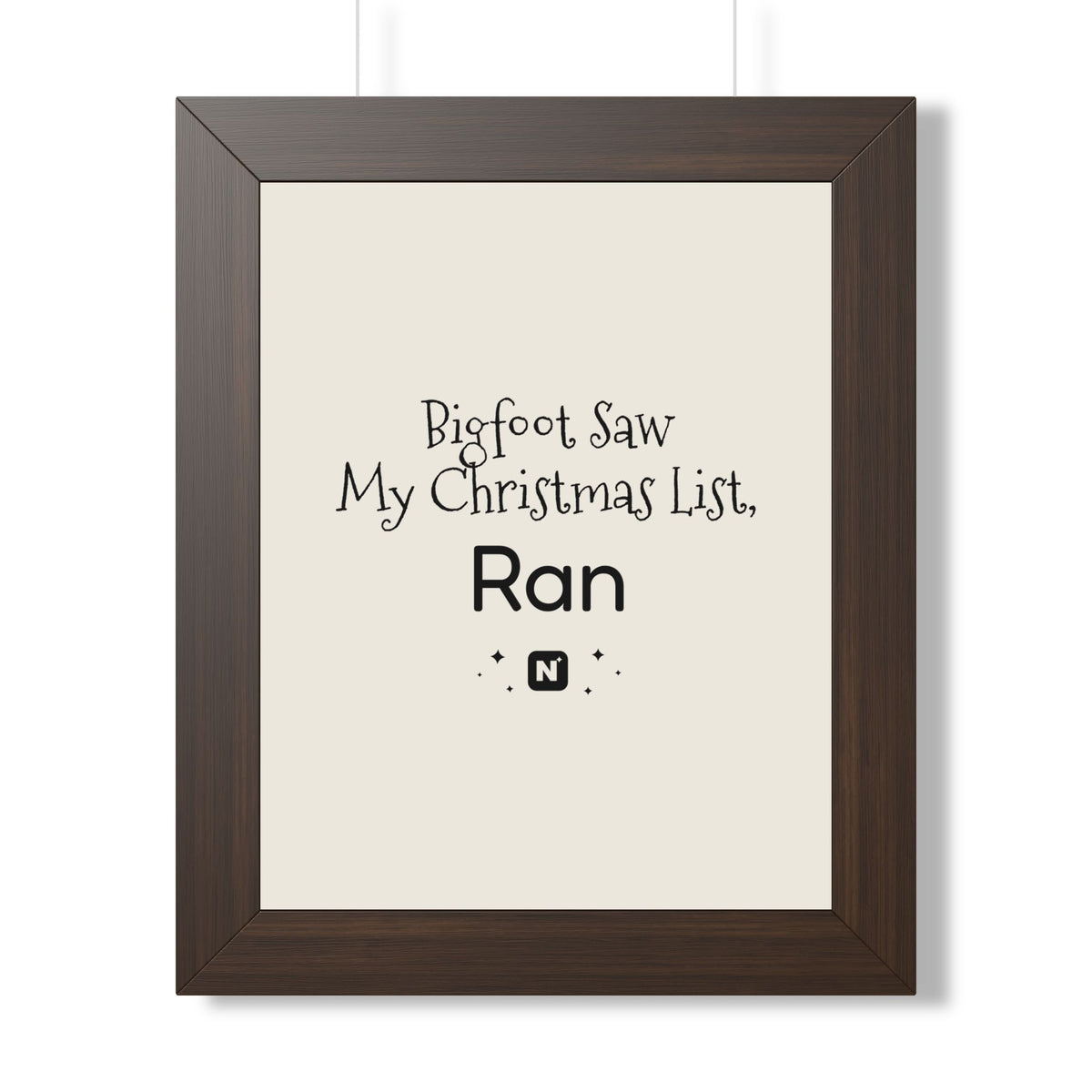 Bigfoot Christmas List Framed poster – original NewGiftDay design, view 17