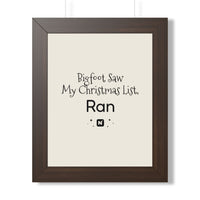 Bigfoot Christmas List Framed poster – original NewGiftDay design, view 17
