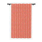 Wave Hello Red Pattern Blackout Window Curtain
