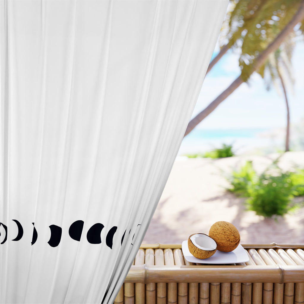 Celestial Moon Phases Off White Blackout Window Curtain