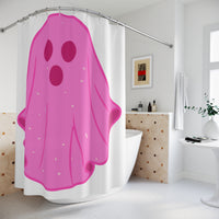 Pink Ghost Parades shower curtain – original NewGiftDay design, view 4