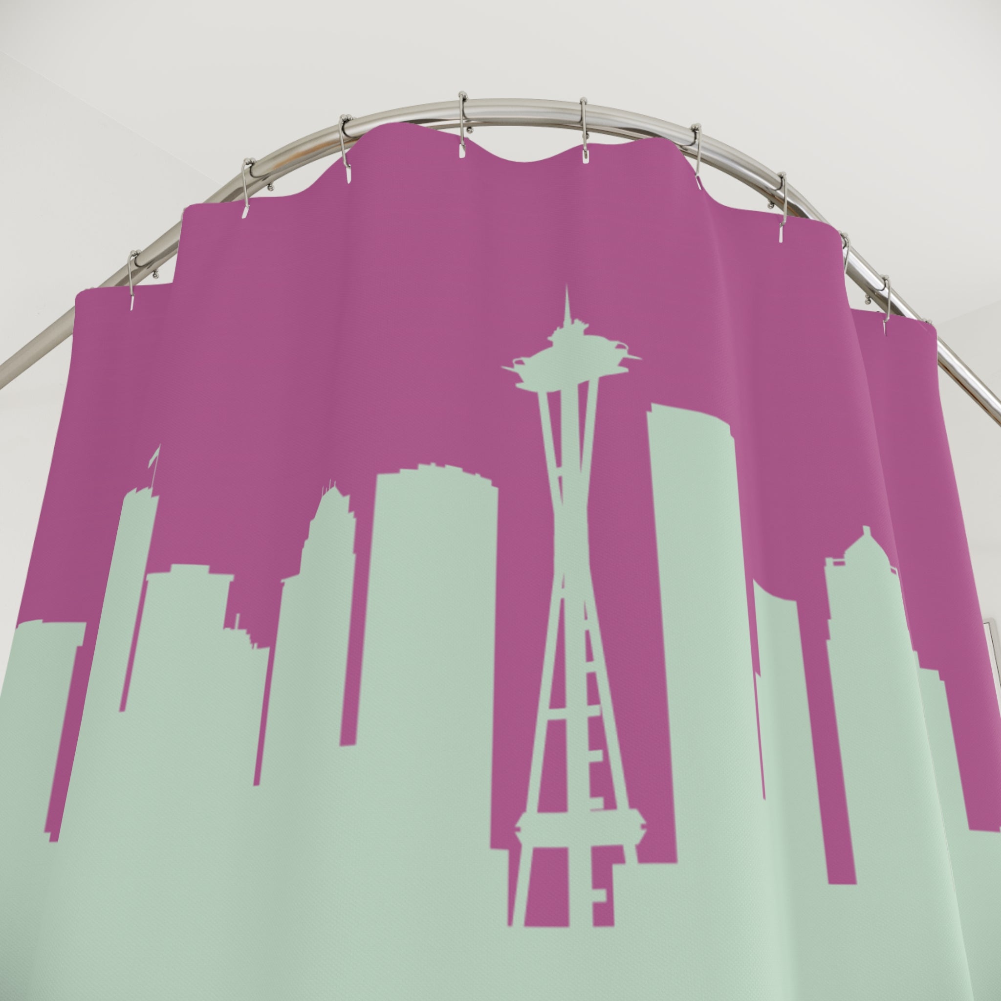 Pop Art Seattle Slogan Shower Curtain Gift: Vibrant City Pride for Traveler Homes