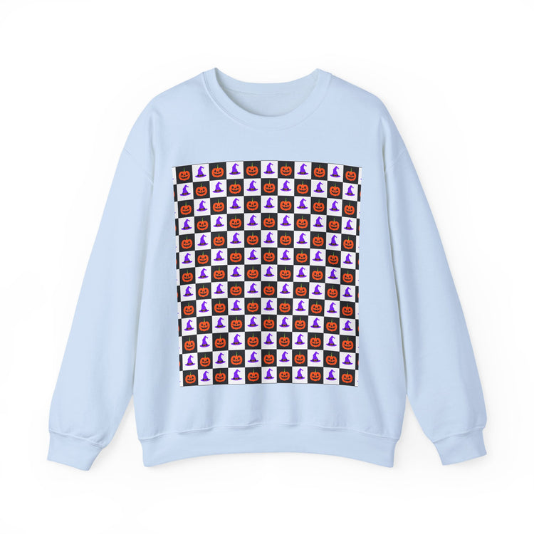 Jack-O'-Lantern Parade™ sweatshirt in light-blue – original NewGiftDay design