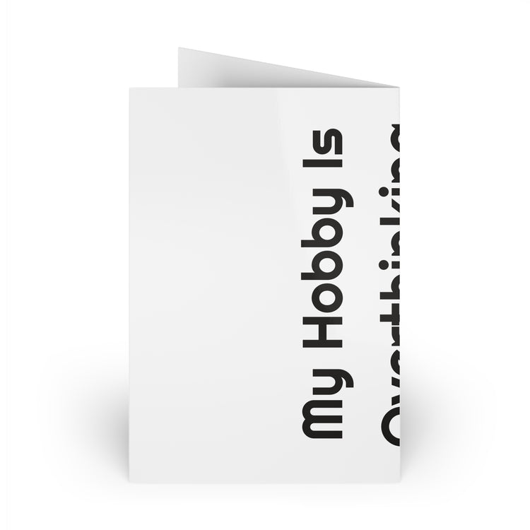 My Hobby Is Overthinking Snacks for Funny Wishes greeting card in white – original NewGiftDay design