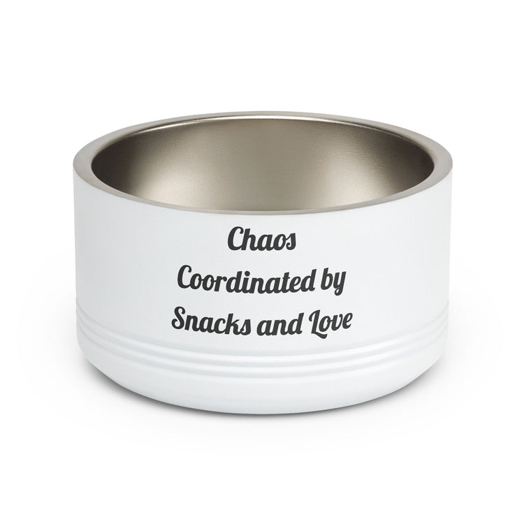 Chaos Coordinated by Snacks and Love Stainless Steel for Family Feedings pet bowl in white – original NewGiftDay design