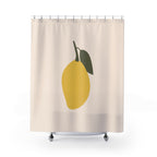Minimalist Lemon Art Shower Curtain Gift: Fresh Citrus Charm for Bright Homes