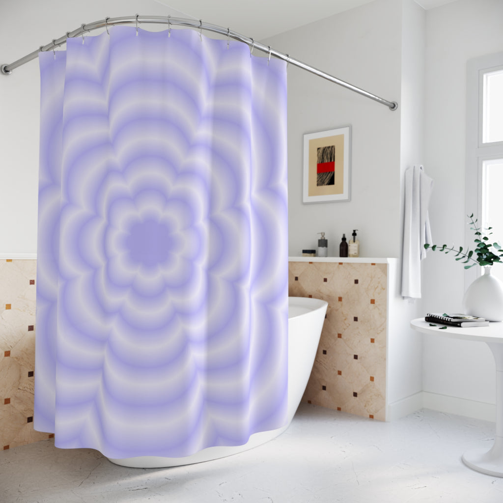 Lavender Petal Op Art Shower Curtain Gift: Serene Bloom for Tranquil Spaces