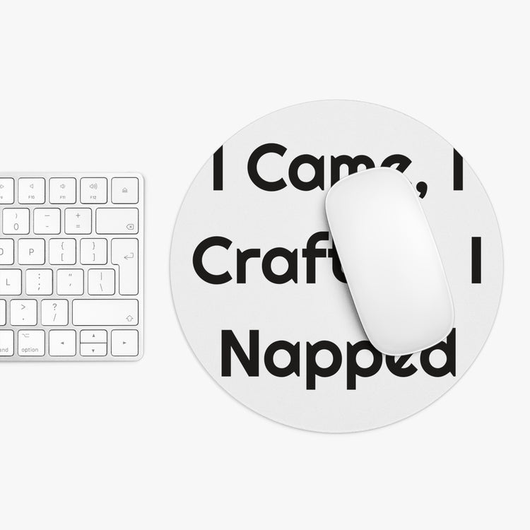I Came, I Crafted I Napped Printed for Desk Downtime mouse pad – original NewGiftDay design, view 3