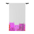 Curious Group of Pink Cats Blackout Window Curtain