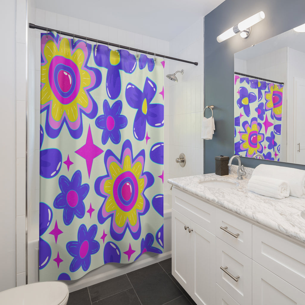 Groovy Retro Floral Shower Curtain Gift: Hippie Chic for Joyful Homes