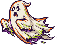 Wavy Ghost Drift Halloween Wall Art Poster design